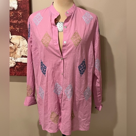 J. Jill Wearever Pink Collection Medallion Print Tunic, size XS - Picture 3 of 8